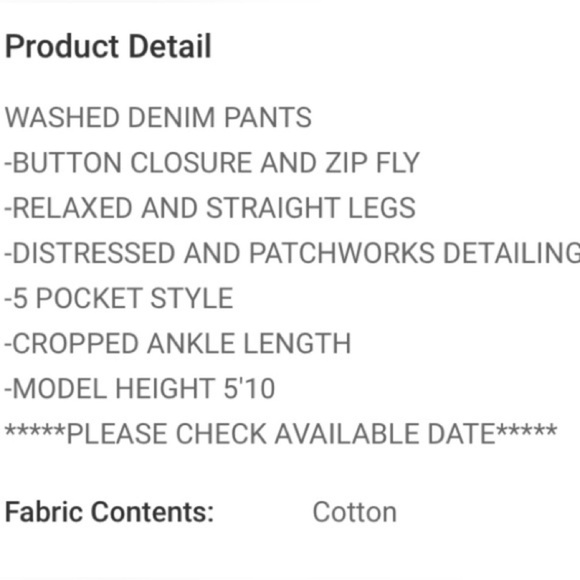 #185 NWT Easel patch work jeans Chic Comfort - Picture 5 of 5